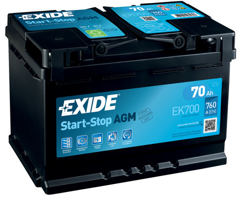 Autobaterie EXIDE Start-Stop AGM 70Ah, 760A, 12V, EK700 (EK700)